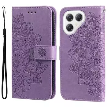 Чехол для TECNO Pova 7 Ultra 5G с цветочным узором, кошелек-подставка из искусственной кожи, чехол для телефона Purple