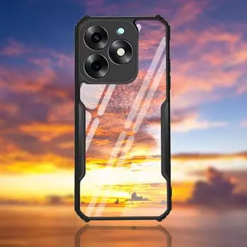 Чехол для Tecno Spark 20C Spark20C BG7n, мягкий силиконовый край, жесткая задняя крышка, противоударный чехол для телефона, защищающий от падения For Tecno Spark 20C чёрный