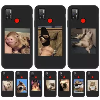 Чехол для Tecno Spark 7P, силиконовый чехол Tecno Spark 7 6 Air 6 Pro Go 2020, Funda Camon 12 15 Pova 2, черный чехол с рисунком животных Camon 12