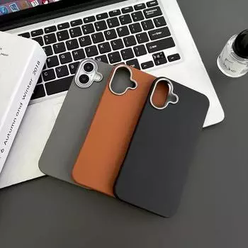 Чехол для телефона 2-в-1 из ТПУ с однотонной текстурой из кожи для iPhone 16 15 14 13 12 11 Pro Max 14 15 16 Plus XS XR XS iPhone 16 Plus чёрный