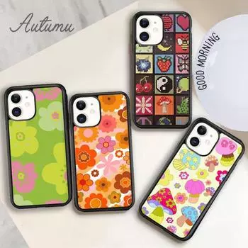 Чехол для телефона 70-х годов Groovy Heart Hearts для iPhone 11 12 13 14 Pro Max mini X XR XS SE 2020 6S 7 8 Plus Samsung Galaxy S21 S22 iPhone 6plus