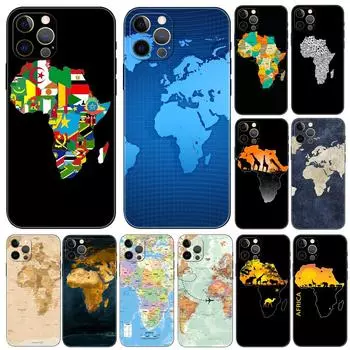 Чехол для телефона Africa Map для iPhone 5 5s 2020se 6 6s 7 8 plus x 10 XR XS 11 12 13 mini pro MAX черная задняя крышка из ТПУ iphone 5 5S SE 2016