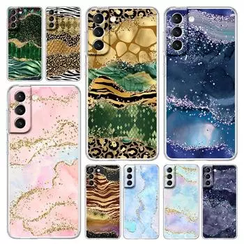 Чехол для телефона Agate Marble для Samsung Galaxy S22 5G S20 Ultra S21 FE 5G S10E S9 S8 S10 Plus Note 20 10 Прозрачная силиконовая задняя крышка Samsung S8