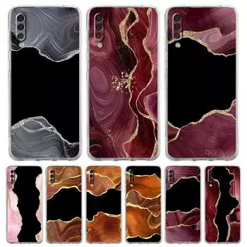 Чехол для телефона Agate Textu Geometry Marble для Samsung A52 A50 A70 A30 A40 A20E A10S A20S A02S A04s A12 A22 A32 A72 5G, прозрачный чехол Samsung A10