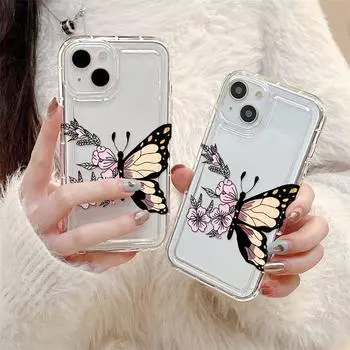 Чехол для телефона Airbag для iPhone 11 13 XR 15 14 Pro Max iPhone 12 16 7 8 Plus XS Max Samsung A15 A55 A05 S21 S22 S23 S24 Redmi 12 13C 13 9 Samsung A05 чистый