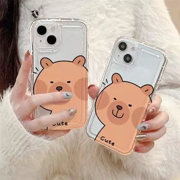 Чехол для телефона Airbag для iPhone 11 13 XR 15 14 Pro Max iPhone 12 16 7 8 Plus XS Max Samsung A15 A55 A05 S21 S22 S23 S24 Redmi 12 13C 13 9 Samsung A05 чистый