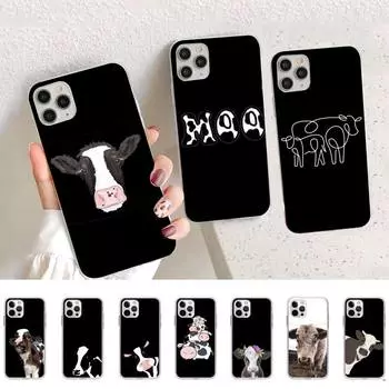 Чехол для телефона Animal Cute Cow для iPhone 11 12 13 Mini Pro Max 8 7 6 6S Plus X 5 SE 2020 XR XS 6plus or 6s plus