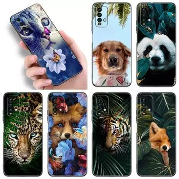 Чехол для телефона Animal Fox Wolf Flowers для Xiaomi Redmi Note 5 6 9T K20 K40 K50 Pro 7A 8A 9A 9C 9i 10A 10C A1 S2 TPU черный чехол Redmi Note 5(Pro)