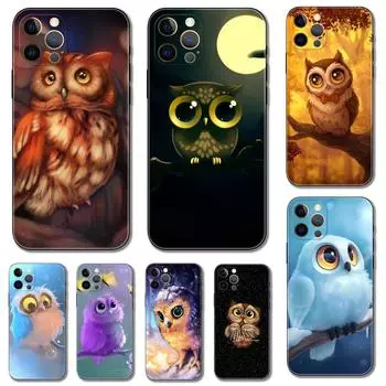 Чехол для телефона Animal Owl для iPhone 5 5s 2020se 6 6s 7 8 plus x 10 XR XS 11 12 13 mini pro MAX черная задняя крышка из ТПУ iphone 5 5S SE 2016
