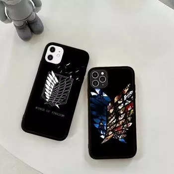 Чехол для телефона Anime attack on Titan, силиконовый чехол из ПК+ТПУ для iPhone 11 12 13 Pro Max 8 7 6 Plus X SE XR, твердые чехлы iphone 14