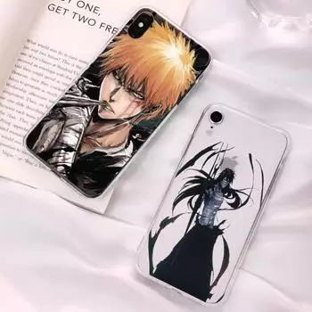 Чехол для телефона «Аниме Блич Куросаки Ичиго» для iPhone 11 12 13 mini pro XS MAX 8 7 6 6S Plus X 5S SE 2020 XR прозрачный чехол iphone 12mini