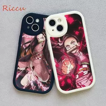 Чехол для телефона Anime Demon Slayer Kamado Nezuko для Iphone 14 13 11 12 Pro MAX 12 MiNi 7 8 plus XS XR, защитные чехлы из овечьей кожи 13 pro max