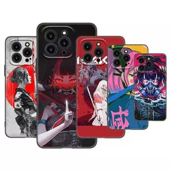 Чехол для телефона «Аниме девушка самурай» для Apple iPhone 13 12 Mini 11 Pro XS Max X XR 8 7 6S 6 Plus SE 2020 5S 5, мягкий черный чехол из ТПУ iPhone 13 Pro Max
