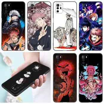 Чехол для телефона Anime Jujutsu Kaisen для Xiaomi Redmi Note 7 8 9 10 Lite 11 11E 11T 12 Pro 11S 4G 10T 5G 8T 9S 10S TPU черный чехол Redmi Note 7(Pro)
