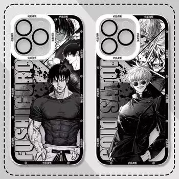 Чехол для телефона Anime Jujutsu Kaisen для iPhone 16 Max 15 14 Plus 13 12 11 Pro XR XS X 8 7 SE 2020, прозрачная мягкая силиконовая задняя крышка For iPhone 12 ProMax морилка 19 красный