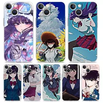 Чехол для телефона Anime Komi Cant Communicate для iPhone 14 13 11 12 Pro Max X XR XS 7 8 Plus SE прозрачный мягкий силиконовый чехол iPhone XS Max
