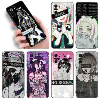 Чехол для телефона Anime Sad Girl для Xiaomi POCO F2 F3 M2 M3 M4 X3 X4 Pro NFC F4 GT 5G F1 X2 C3 C31 C40 M5S из мягкого ТПУ черного цвета Xiaomi POCOphone F1