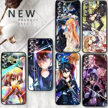Чехол для телефона Anime Sword Art Online SAO для Samsung S23 S22 S21 S20 S10 S8 Note 20 A9 A73 A71 A53 A33 Ultra Plus FE черный Samsung S8