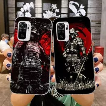 Чехол для телефона Apanese Samurai Oni Mask для Xiaomi 12 11T 10 9 Redmi Note 11 10 10S Pro Redmi 9 9A 8 Прозрачный чехол для телефона Xiaomi 12-12X