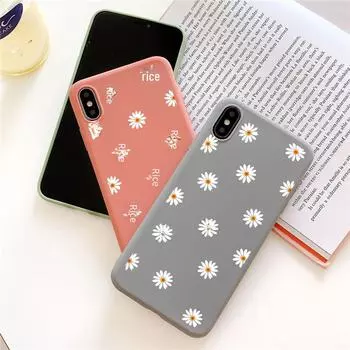 Чехол для телефона Apple IP15 Chrysanthemum TPU для 14 Pro Max: Мягкая оболочка с тиснением «Ромашка» IP12promax чёрный