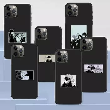 Чехол для телефона Apple Iphone 14 11 13 Pro Max 12 Mini Xr 7 8 + Se 2020 Xs 6 6s Plus 5 5S Cool Jujutsu Kaisen, силиконовый черный чехол iPhone 14 Pro Max