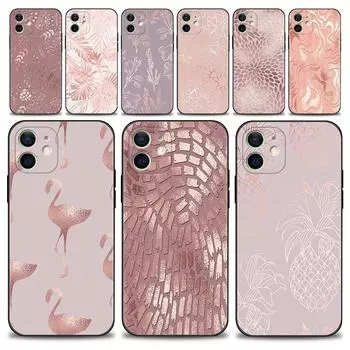 Чехол для телефона Apple Iphone 14 13 12 11 Pro Max 13mini Xs Max Xr X 7 8 6 6s Plus Shell Fundas Beauty с рисунком розового золота и звезд For iPhone 6 6S Plus