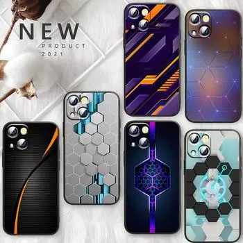 Чехол для телефона Apple iPhone 14 13 12 Mini 11 XS Pro Max X XR SE 2020 8 7 6 Plus Car Carbon Fibre line Funda Black Cover iPhone 6