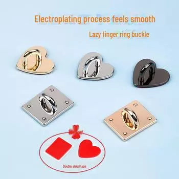 Чехол для телефона Apple с креативной нескользящей пряжкой, предотвращающей падение, и держателем для кольца в форме сердца Includes Foam Adhesive