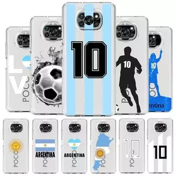 Чехол для телефона Argentina Flag Soccer 10 для Xiaomi Poco X3 NFC X5 Pro X4 F4 GT F3 M3 M4 Mi 12 11 Lite 5G 11X Ultra 11T Pro 11i Poco F3 GT