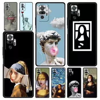Чехол для телефона Art Aesthetic David Mona Lisa для Xiaomi Redmi Note 13 12 5G 9S 9 8 10 11 Pro 4G 9T 13C 12C 10C 9C 9A 7 Pro Cover Redmi Note 10Pro