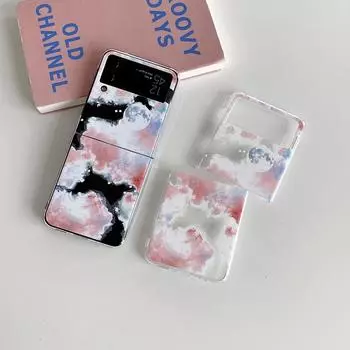 Чехол для телефона Art Dream Red Cloud Star для Samsung Galaxy Z Flip 3 5g Прозрачный жесткий чехол для ПК For Samsung Z Flip 3