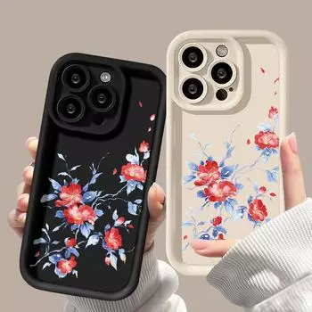 Чехол для телефона Art Fashion Flowers для iPhone 15 14 13 12 11 Pro Max X XR XS Max 7 8 Plus SE3, силиконовый противоударный бампер, задняя крышка iPhone 15 дубильная кора