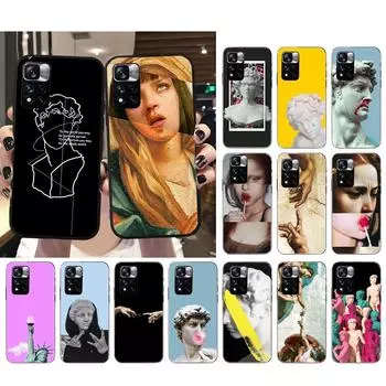 Чехол для телефона Art Lines David Mona Lisa для Xiaomi Redmi note 13 12 Pro 11S 11 10 Pro 10S 12S Redmi 10 9C 13C Redmi Note 12S