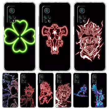 Чехол для телефона Asta Black Clover Neon для Xiaomi Mi 12T 10 12 Lite 11 Ultra 11X 11T Pro 11i Poco X4 X3 NFC F3 M3 M4 5G Clear Cover Poco X3 NFC