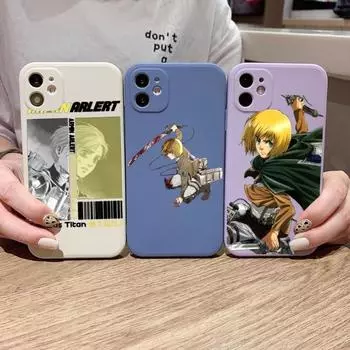 Чехол для телефона «Атака Титанов» для IPhone 14 11 12 13 Pro Max X XR XSMax 6 6S 7 8 Plus SE 2022, мягкий квадратный цветной чехол для телефона iPhone 14