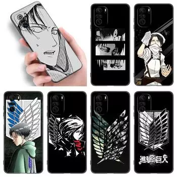 Чехол для телефона «Атака Титанов» для Xiaomi POCO F2 F3 M2 M3 M4 X3 X4 Pro NFC F4 GT 5G F1 X2 C3 C31 C40 M5S, мягкий черный чехол из ТПУ Xiaomi POCOphone F1