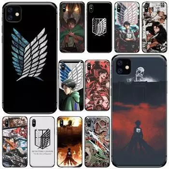 Чехол для телефона «Атака титанов» в стиле аниме «КОМИКС» для iphone 7 8 12 11 XR XS pro Max Mini plus, мягкий силиконовый чехол, чехол Funda iphone7or8