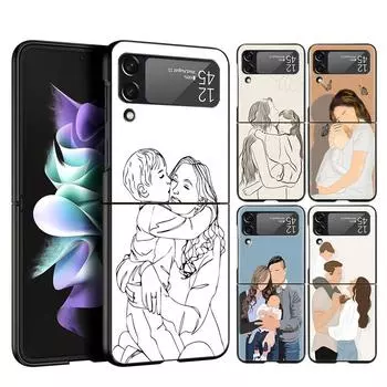 Чехол для телефона Baby Girl Mom Family для Samsung Z Flip 3 4 5, складной чехол для Samsung Z Flip3 Flip4 Flip5, жесткий чехол для ПК Samsung Z Flip 5