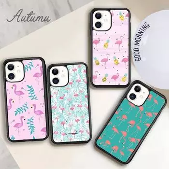 Чехол для телефона Back Red Bird Flamingos для iPhone 11 12 13 14 Pro Max mini XR XS SE 2020 7 8 Plus Samsung Galaxy S21 S22 iPhone 6plus