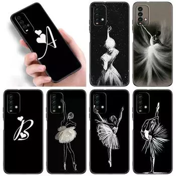 Чехол для телефона «Балерина» для девочек Xiaomi Redmi Note 10 9 Pro Max 10S 10T 9A 9C 9S 9T 8A 8T 8 7 Pro, мягкий черный чехол из ТПУ Redmi 8