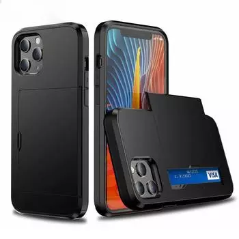 Чехол для телефона Bananq Slide с отделением для карт для iPhone 11 12 13 14 15 Pro Max Mini XS XR 8 Plus, противоударный чехол для карт iPhone 15 Pro Max розовый