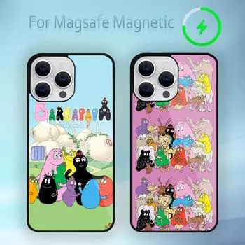 Чехол для телефона Barbapapa с рисунком из мультфильма для iPhone 15 14 13 12 11 Plus Pro Max Magsafe с магнитной беспроводной зарядкой iPhone12promax