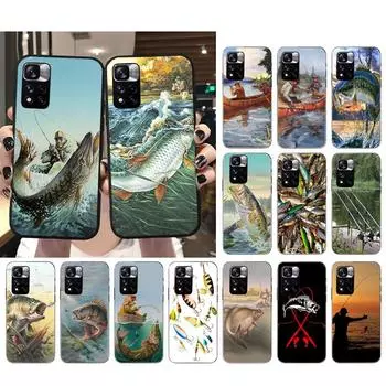 Чехол для телефона Bass Fish Fisherman для Xiaomi Redmi note 13 12 Pro 11S 11 10 Pro 10S 12S Redmi 10 9C 13C Redmi 13C