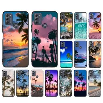 Чехол для телефона Beach Sea Palm Tree для Moto G84 G23 G24 G31 G32 G41 G51 G52 G53 G54 G71 G82 G42 G62 G200 G Play G Stylus Moto G32