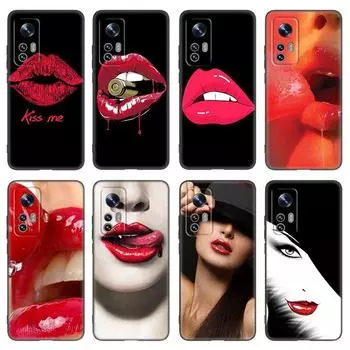 Чехол для телефона Beauty Red Lips для Xiaomi Mi 10T 11i 11T Note 10 11 Lite NE F1 POCO F3 M3 X3 GT NFC M4 X4 Pro 5G, мягкий черный чехол Xiaomi Mi 11 5G