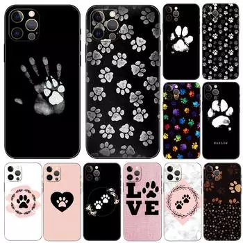 Чехол для телефона Best Friends Dog Paw для iPhone 5 5s 2020se 6 6s 7 8 plus x 10 XR XS 11 12 13 mini pro MAX черная задняя крышка из ТПУ iphone 5 5S SE 2016