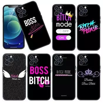 Чехол для телефона Boss Bitch для Apple iPhone 12 13 Mini 11 Pro Max XR X XS MAX 8 7 6S 6 Plus SE 5S 5 2020, мягкий черный чехол из ТПУ iPhone 13
