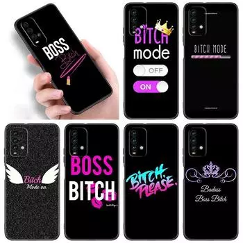 Чехол для телефона Boss Bitch для Xiaomi Redmi Note 10 9 Pro Max 10S 10T 9A 9C 9S 9T 8A 8T 8 7 Pro Мягкий черный чехол из ТПУ Redmi 8
