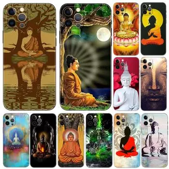 Чехол для телефона Buddha для iPhone 14 SE 6 6S 7 8 Plus X 10 XR XS 11 12 13 mini pro MAX черная задняя крышка из ТПУ iPhone14
