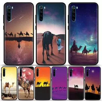 Чехол для телефона Camel Desert Star Sky Moon Sun для Redmi Note 10 11 11S 11E 7 8 8T 9 9S 9T Pro Plus 4G 5G черный мягкий чехол Capa Redmi Note 7